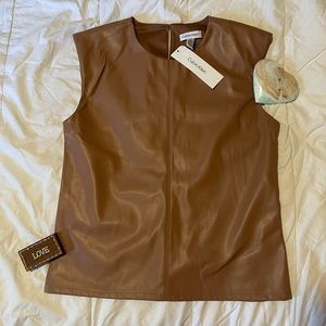 Calvin Klein Faux Leather Top